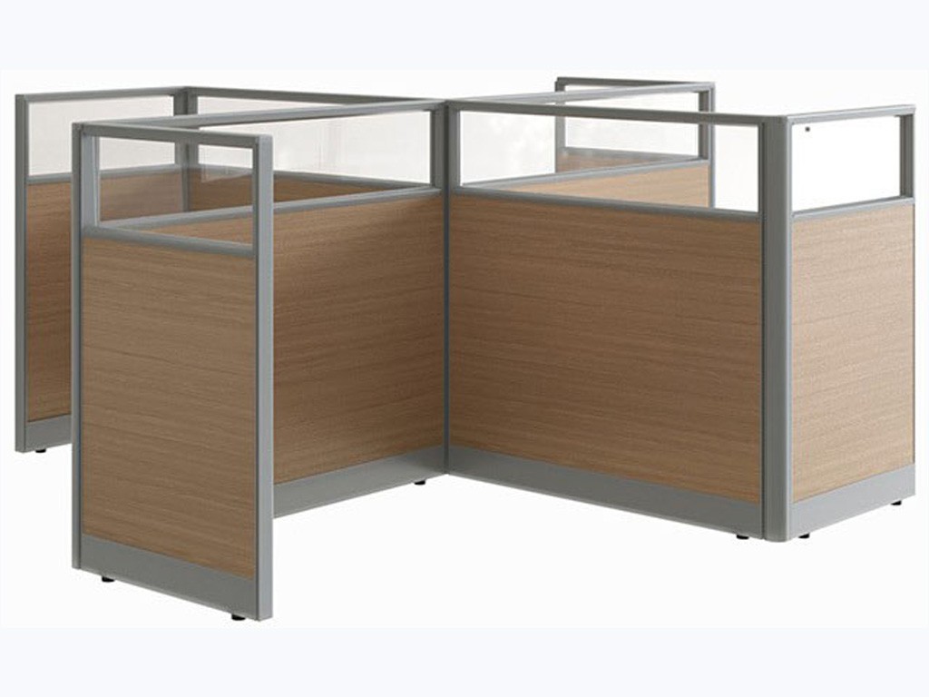 VÁCH NGĂN VĂN PHÒNG VN03 - 2 TẦNG GỖ - KÍNH